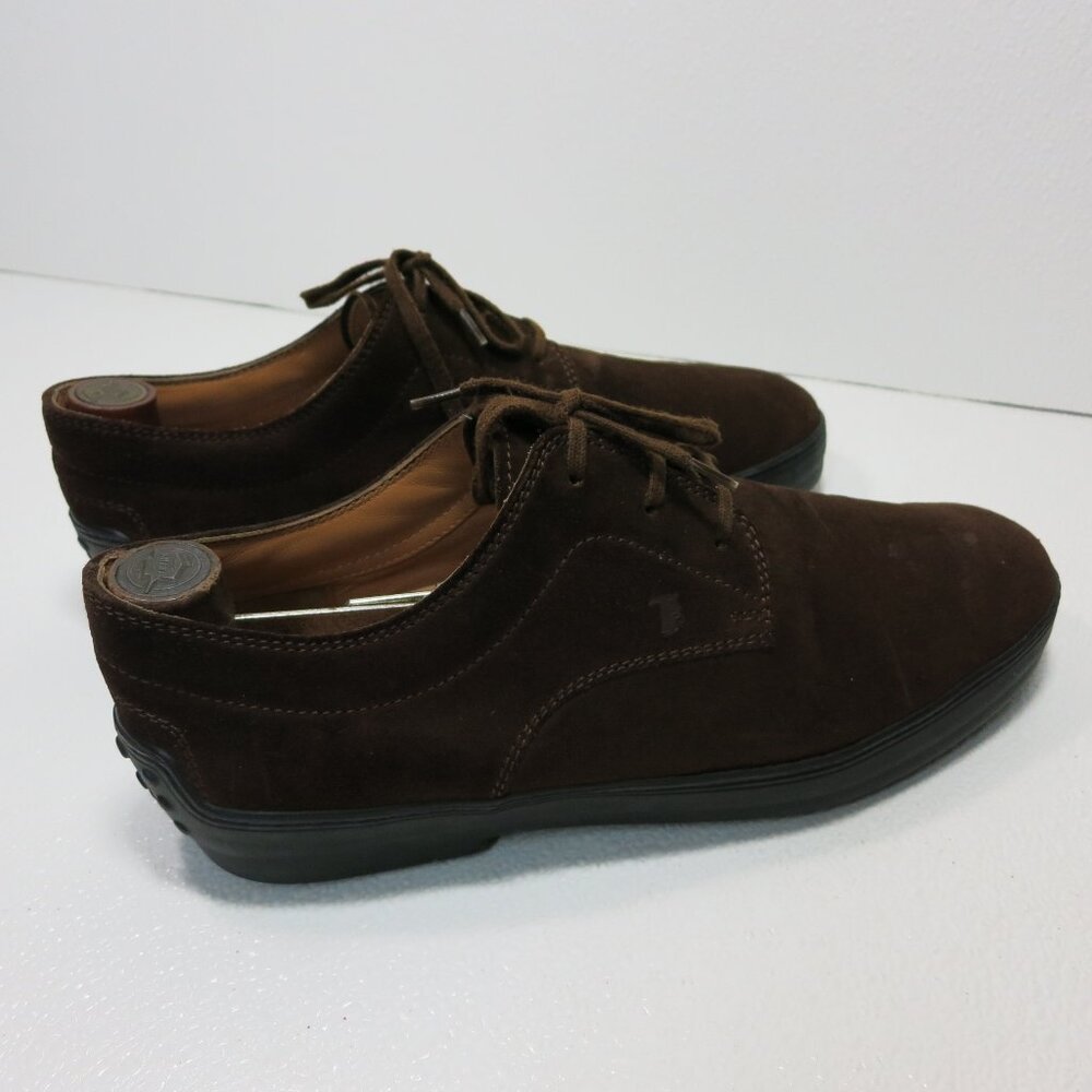 Tod's 8.5 Suede Leather Casual Oxfords Shoe Men's Footwear Zapatos Kutsu 9.5 - Picture 4 of 7